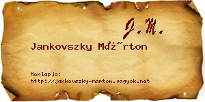 Jankovszky Márton névjegykártya