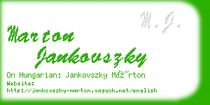 marton jankovszky business card